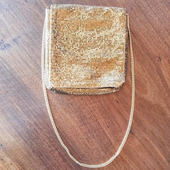 Whiting & Davis Shimmering Gold Mesh Shoulder Bag - Picture 4 of 7